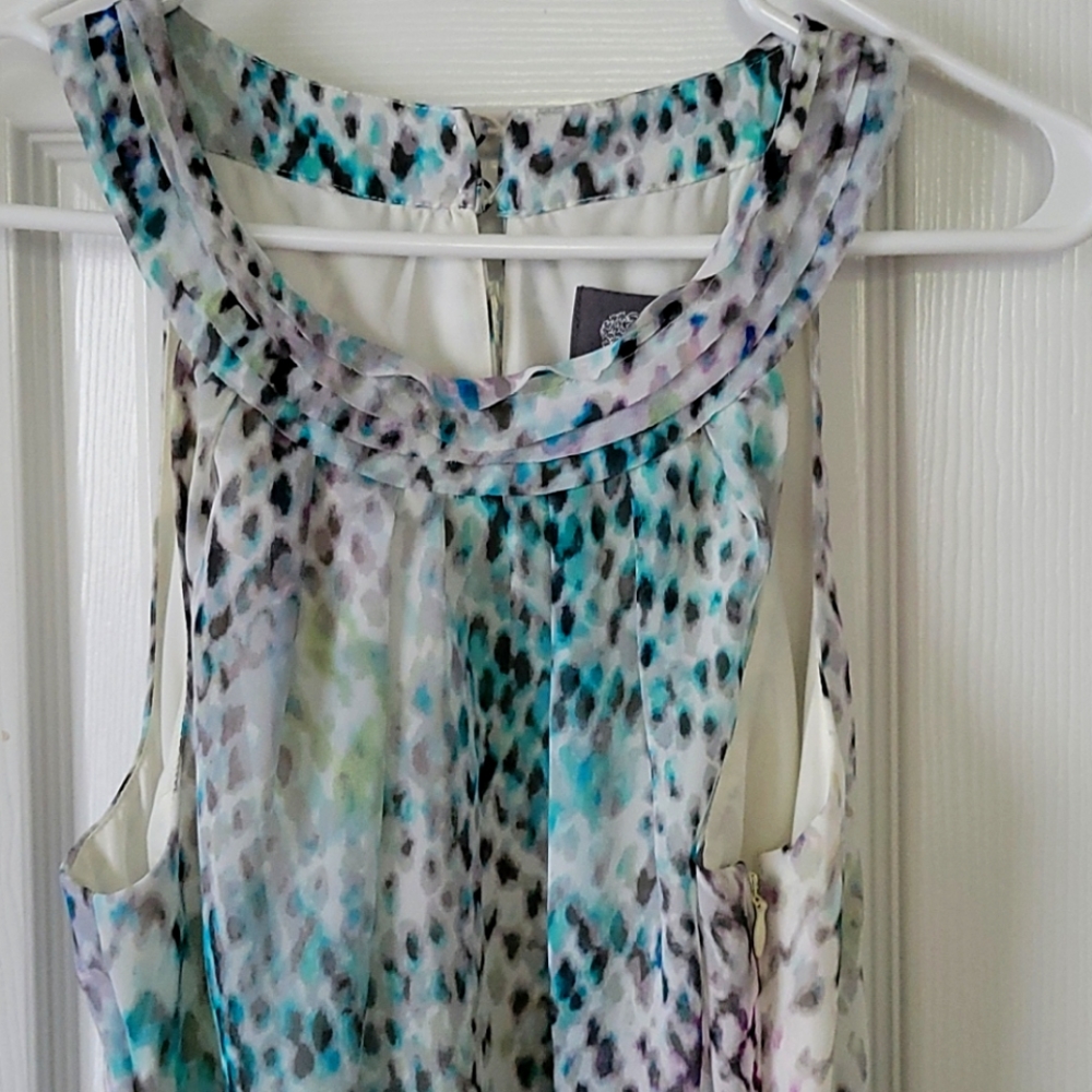 Long, halter, animal print, multicolor dress